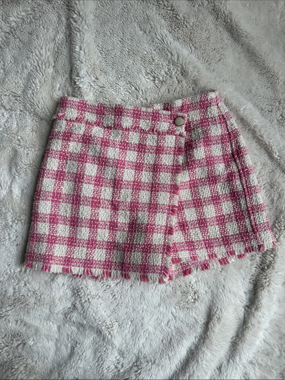 House of Harlow 1960 plaid Tweed Barbie Pink Mini Skirt Skort Clueless 90’s